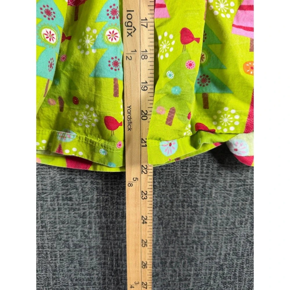 Jelly the Pug Oh Christmas Tree Puffy Dress Girls 6 Lime Green Holiday Cotton